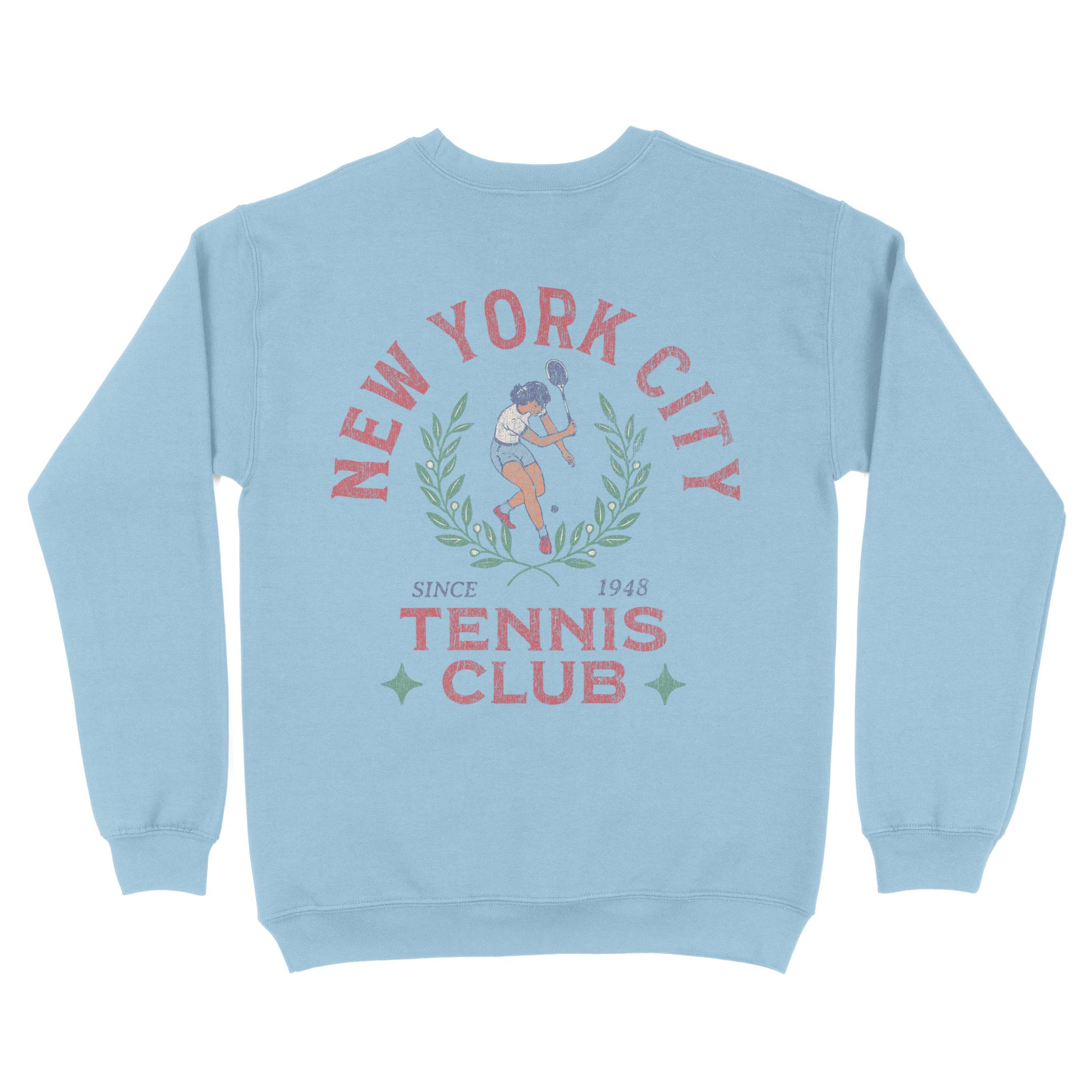 New York Crewneck in Light Blue - back view