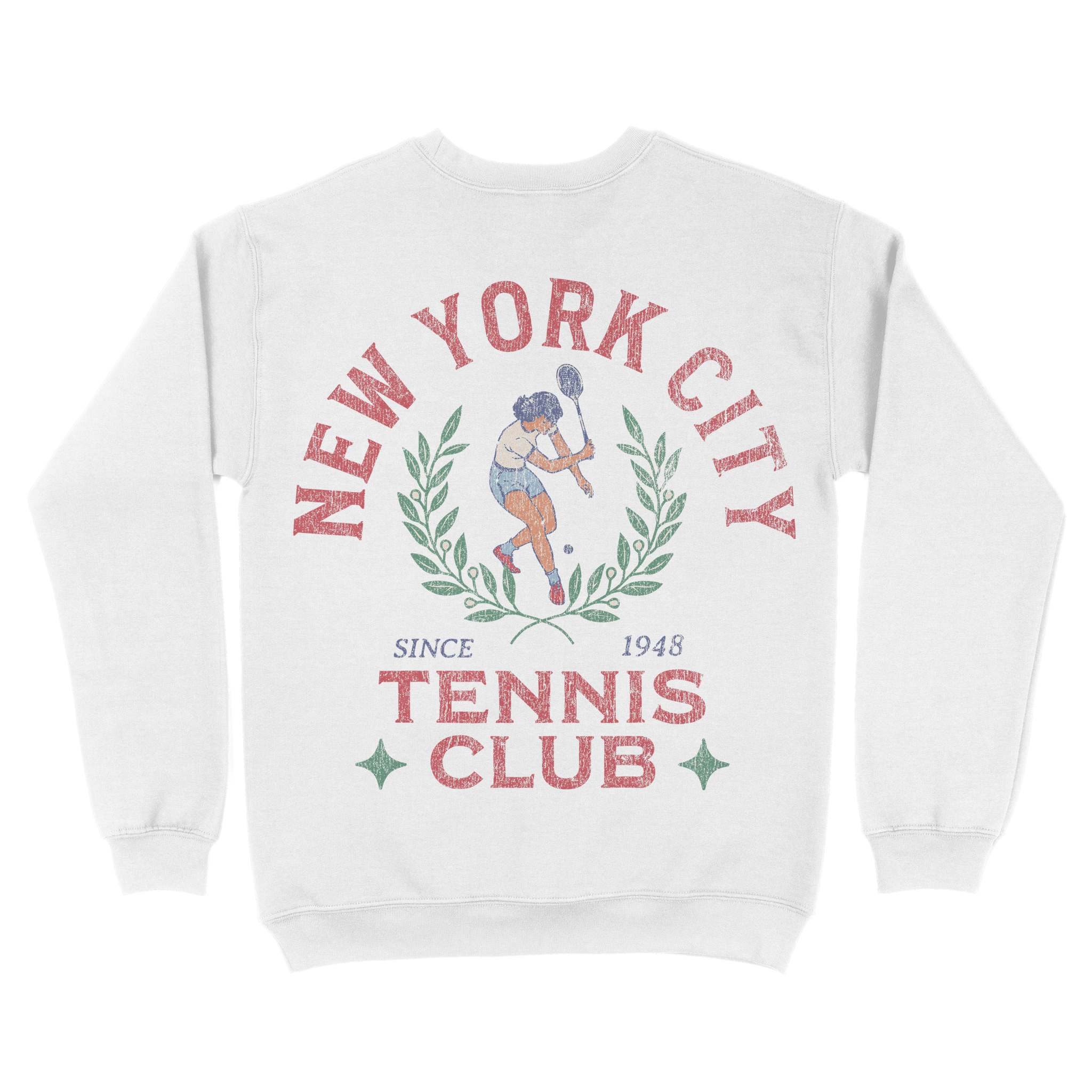 New York Tennis Girl Crewneck White back