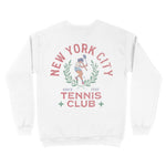 New York Crewneck in White - back view