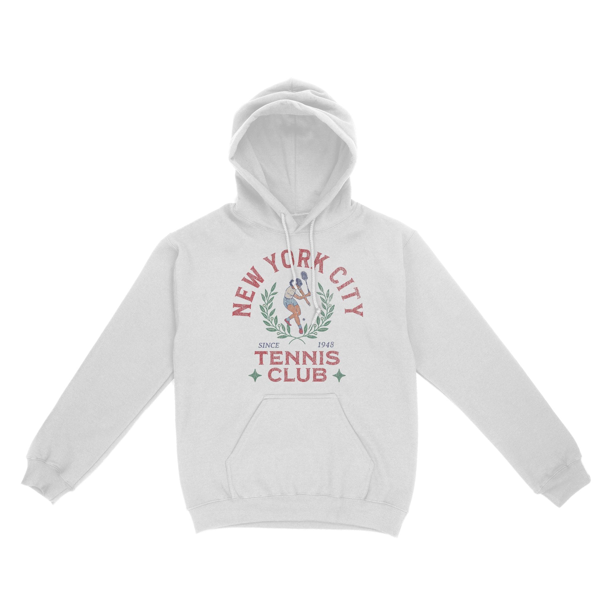 New York Tennis Girl Hoodie White front