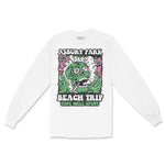 Asbury Park Psychedelic Skull Longsleeve in White - front view