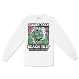 Asbury Park Psychedelic Skull Longsleeve in White - front view
