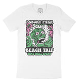Asbury Park Psychedelic Skull T-Shirt in White - front view