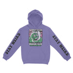 Austin Hoodie in Violet - front-sleeves view