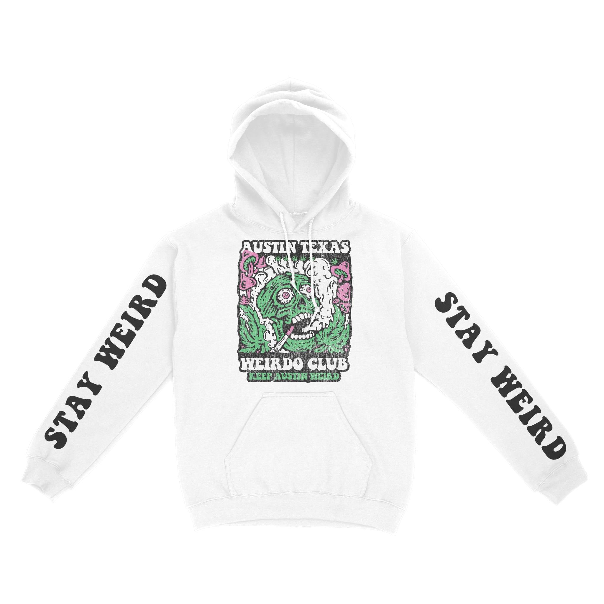Austin Hoodie in White - front-sleeves view