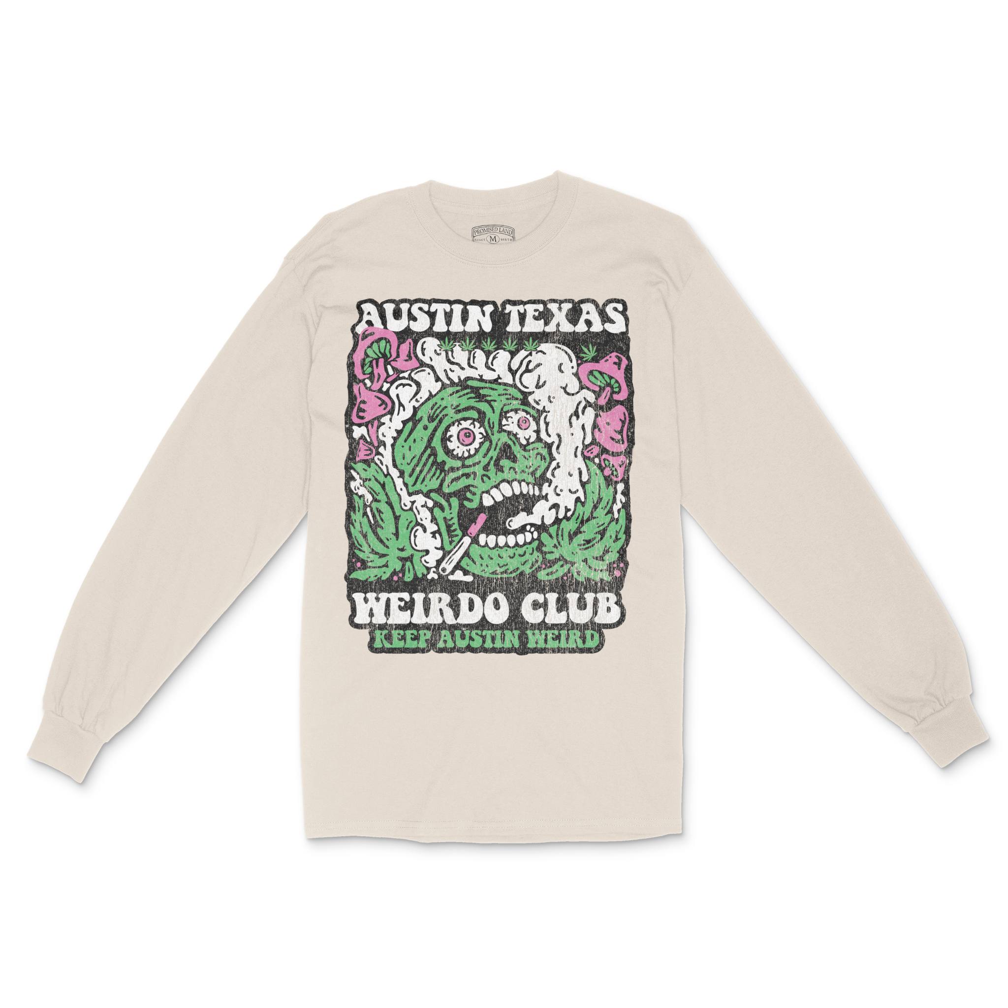 Austin Psychedelic Skull Longsleeve in Natural - front view