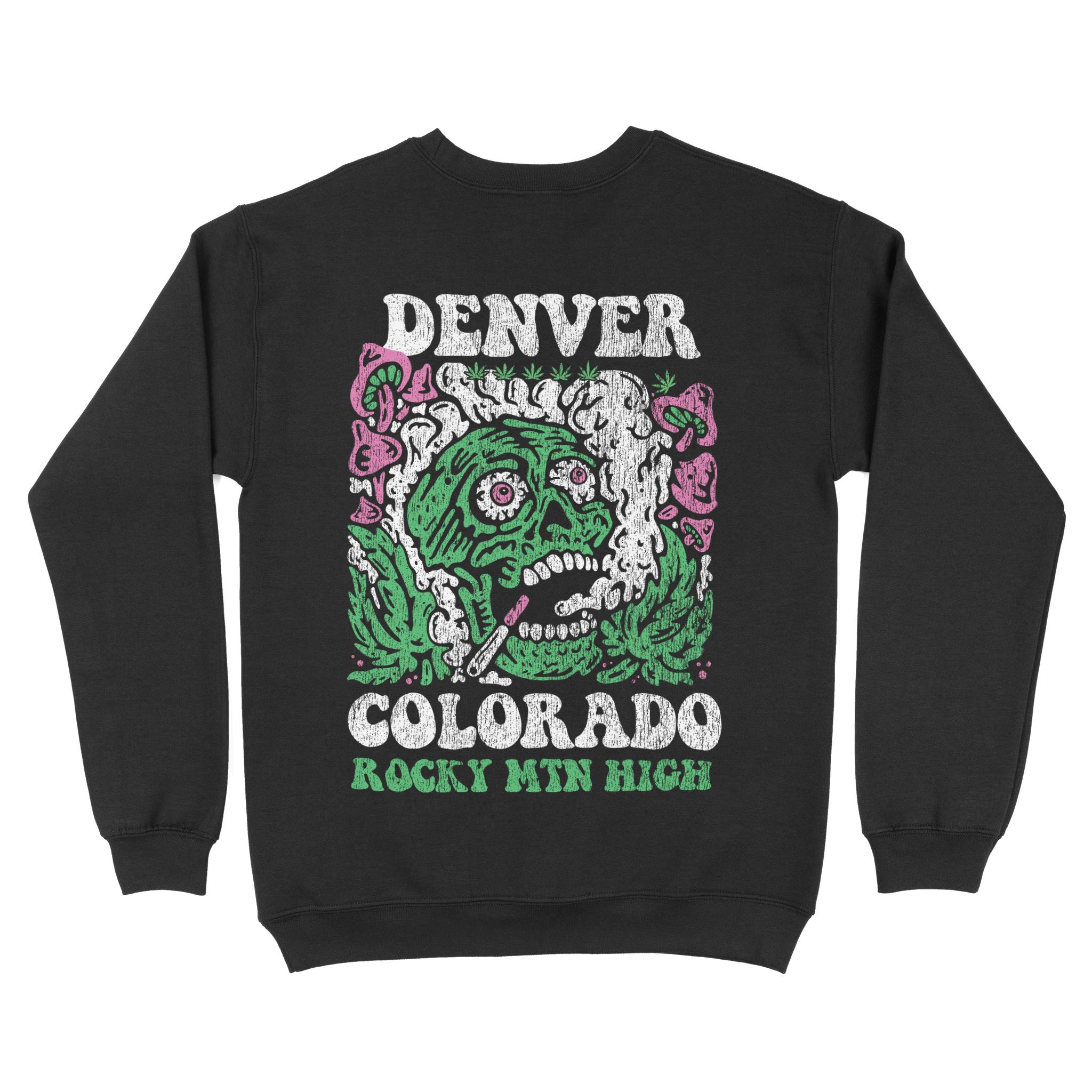 Denver Crewneck in Black - back view