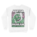Denver Crewneck in White - back view
