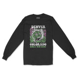 Denver Psychedelic Skull Longsleeve in Black - front view