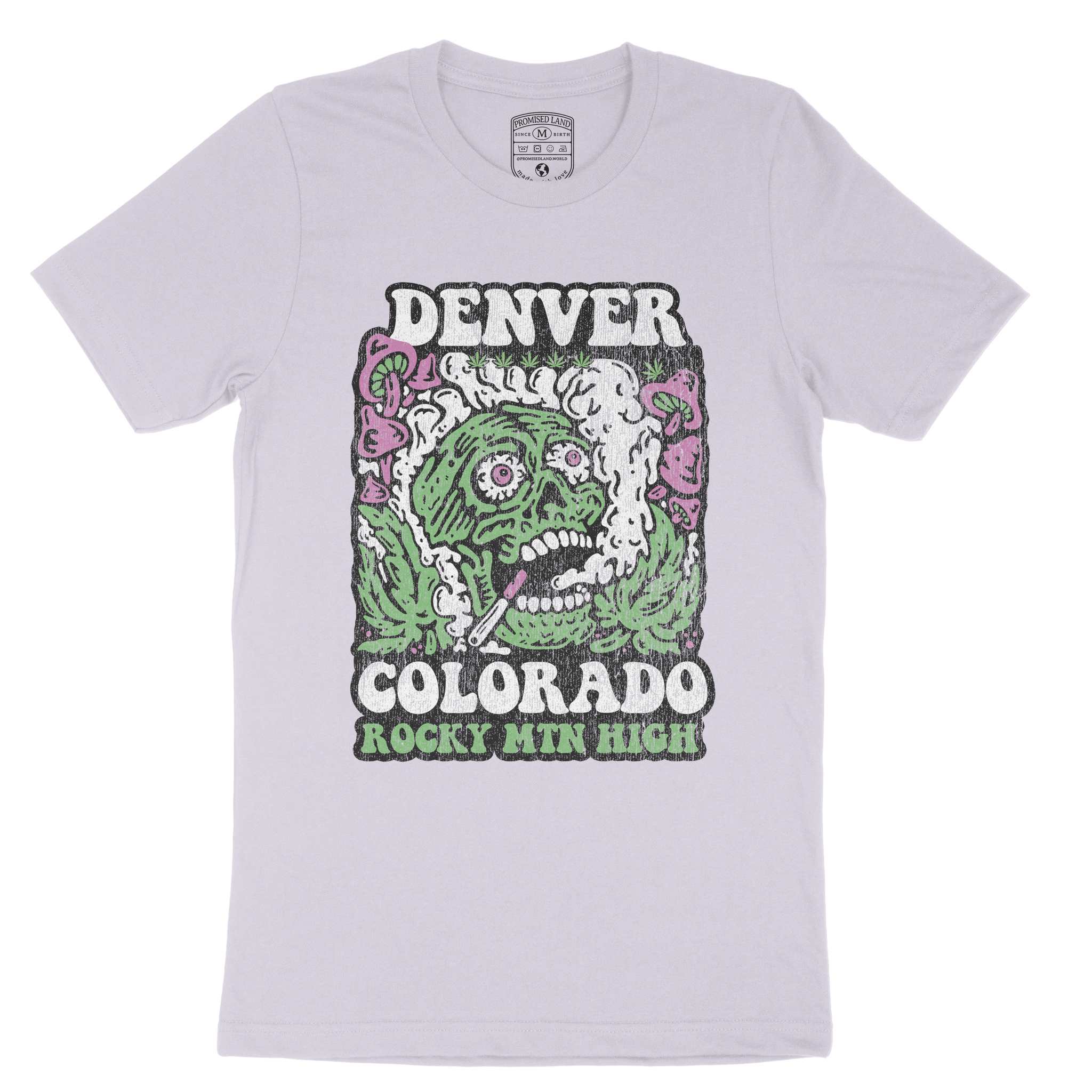 Denver Psychedelic Skull T-Shirt Lavender Dust front