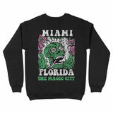 Miami Psychedelic Skull Crewneck Black back
