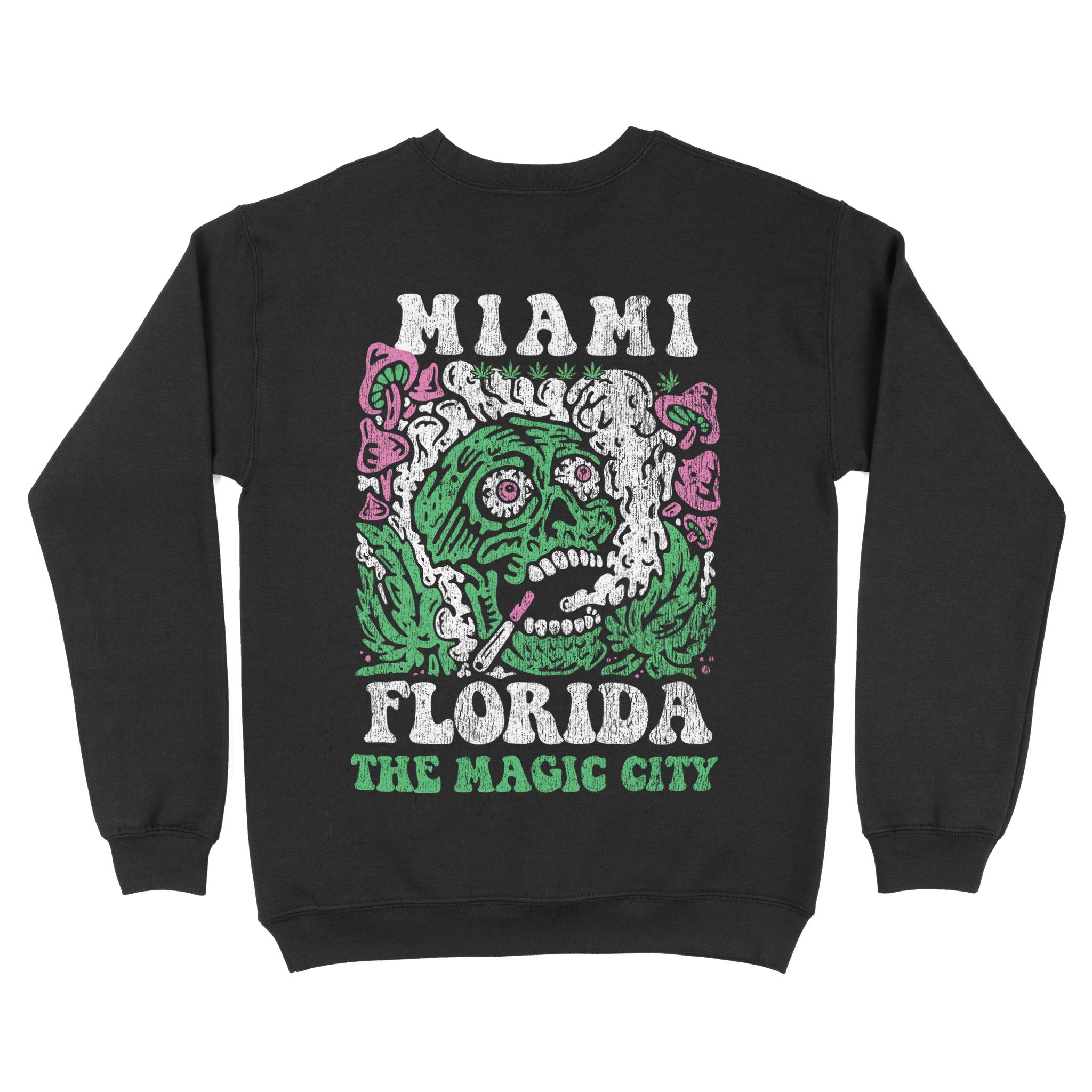 Miami Crewneck in Black - back view