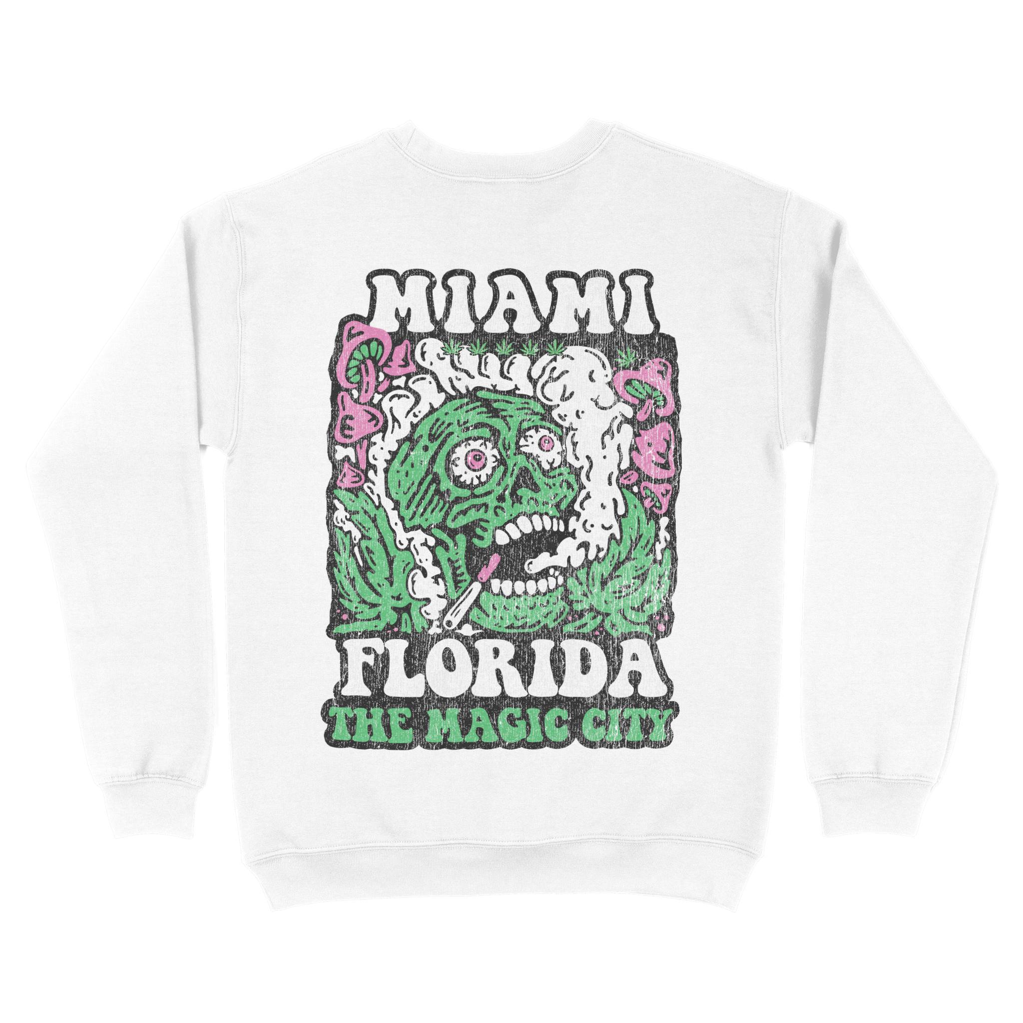 Miami Crewneck in White - back view