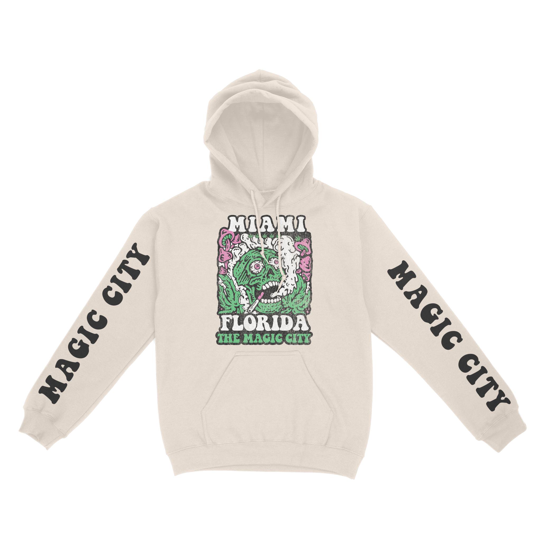 Miami Hoodie in Natural - front-sleeves view