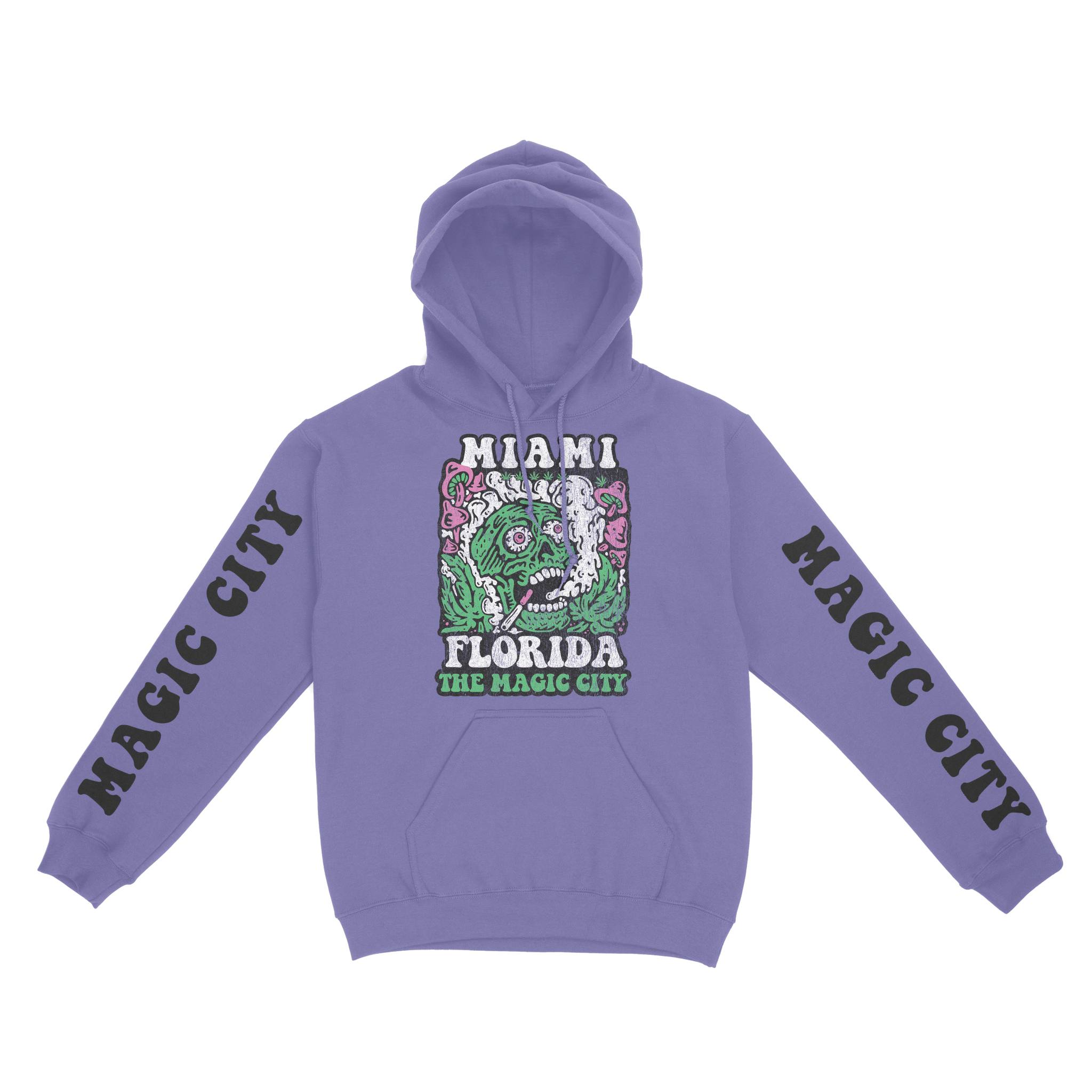 Miami Hoodie in Violet - front-sleeves view