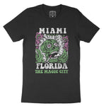 Miami Psychedelic Skull T-Shirt Black front
