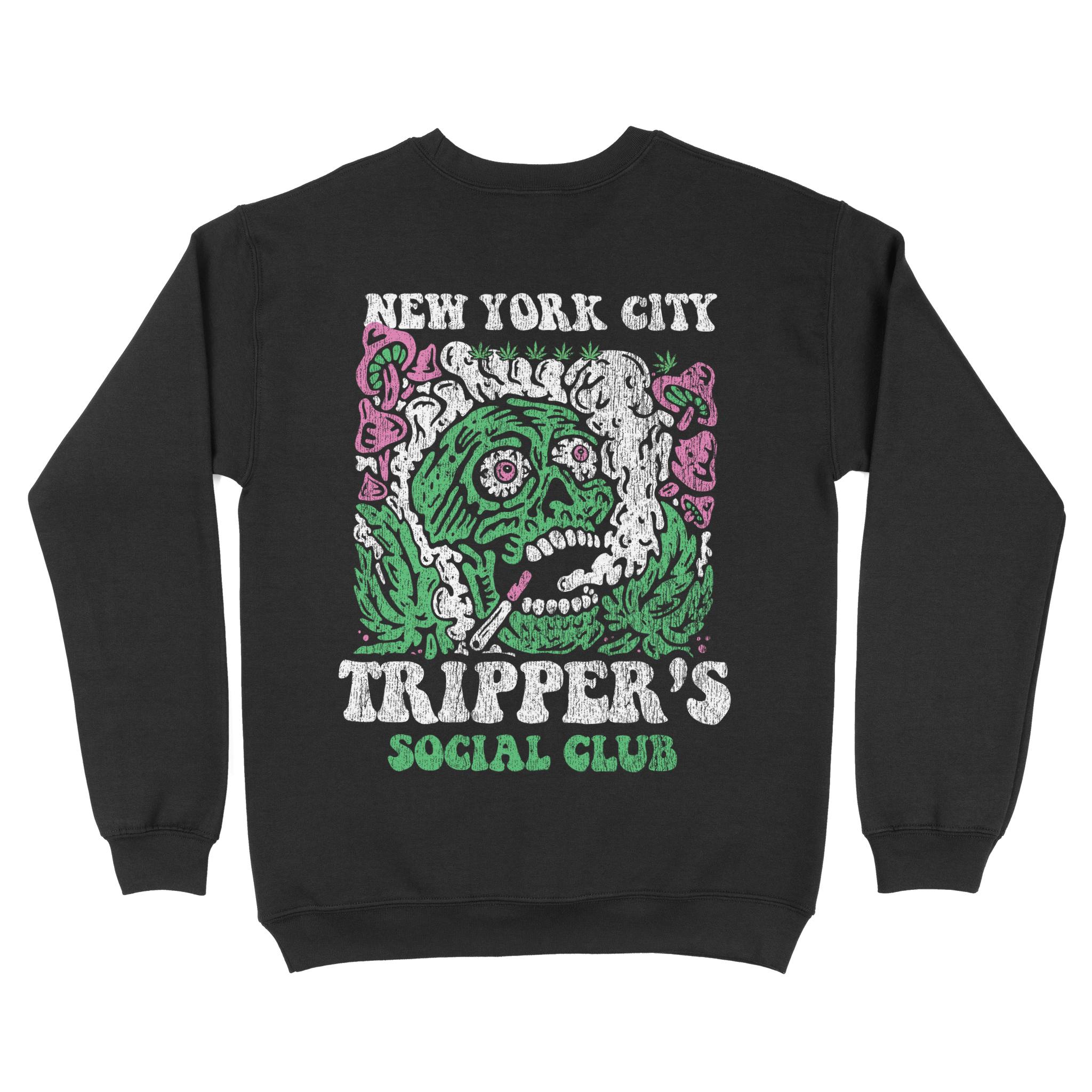New York Crewneck in Black - back view
