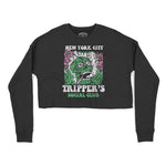 New York Cropped Crew in Black - front view