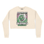 New York Psychedelic Skull Cropped Crew in Natural - front view