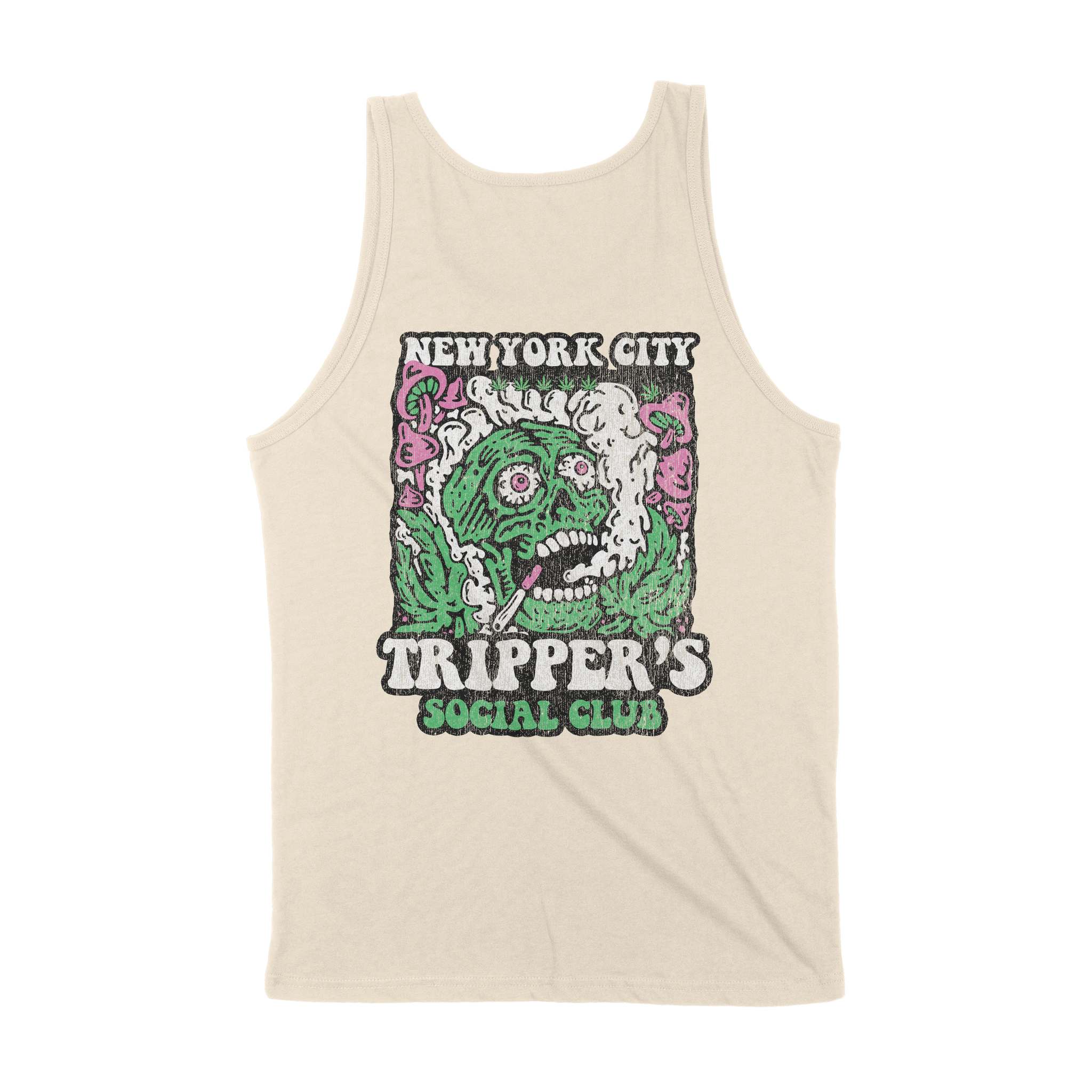 New York Psychedelic Skull Tank Top Natural back