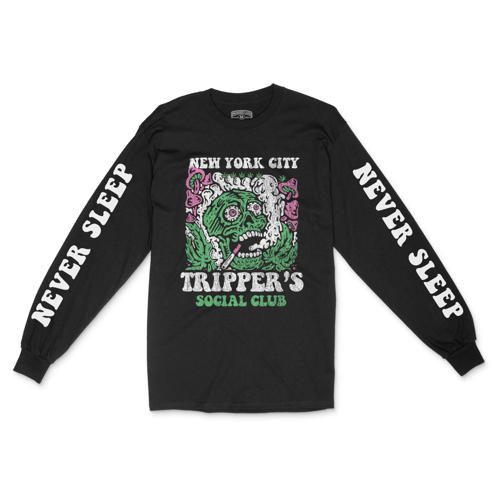 New York Longsleeve in Black - front-sleeves view