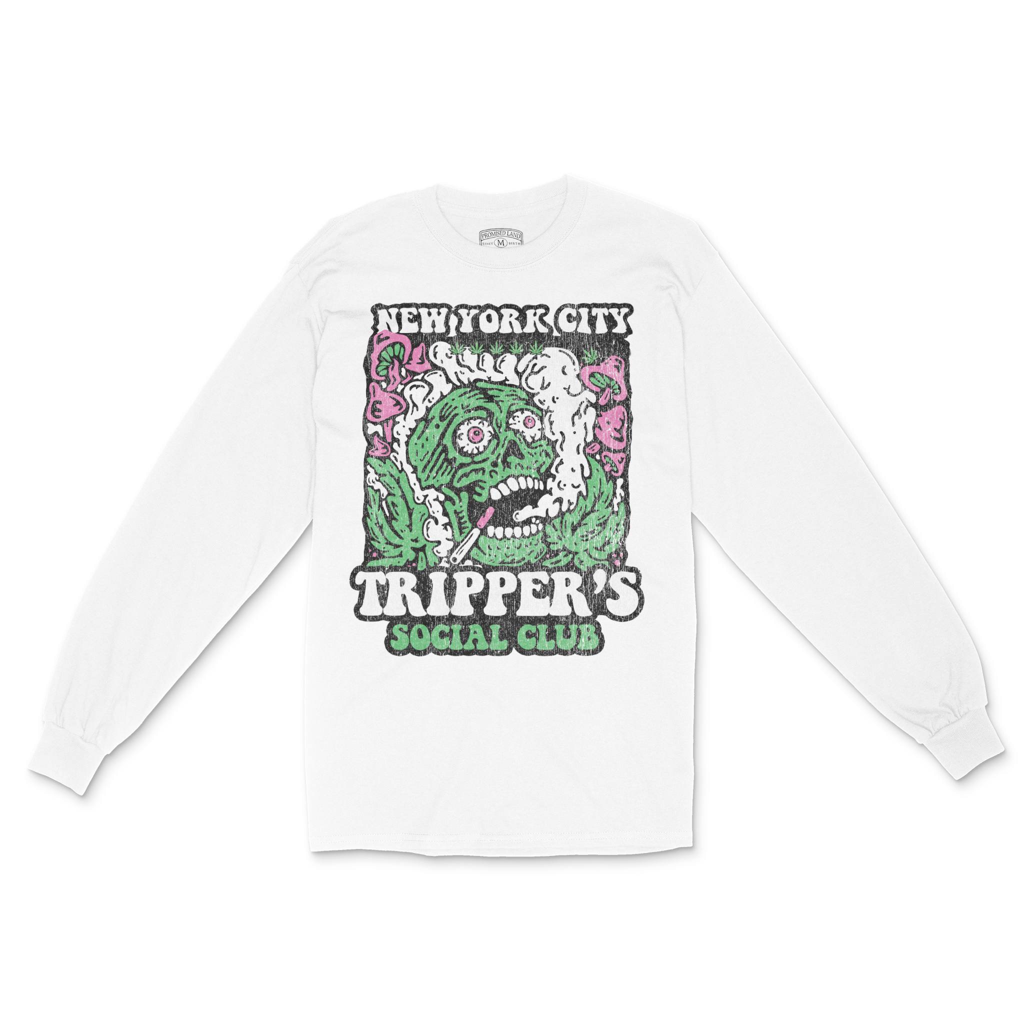 New York Longsleeve in White - front view
