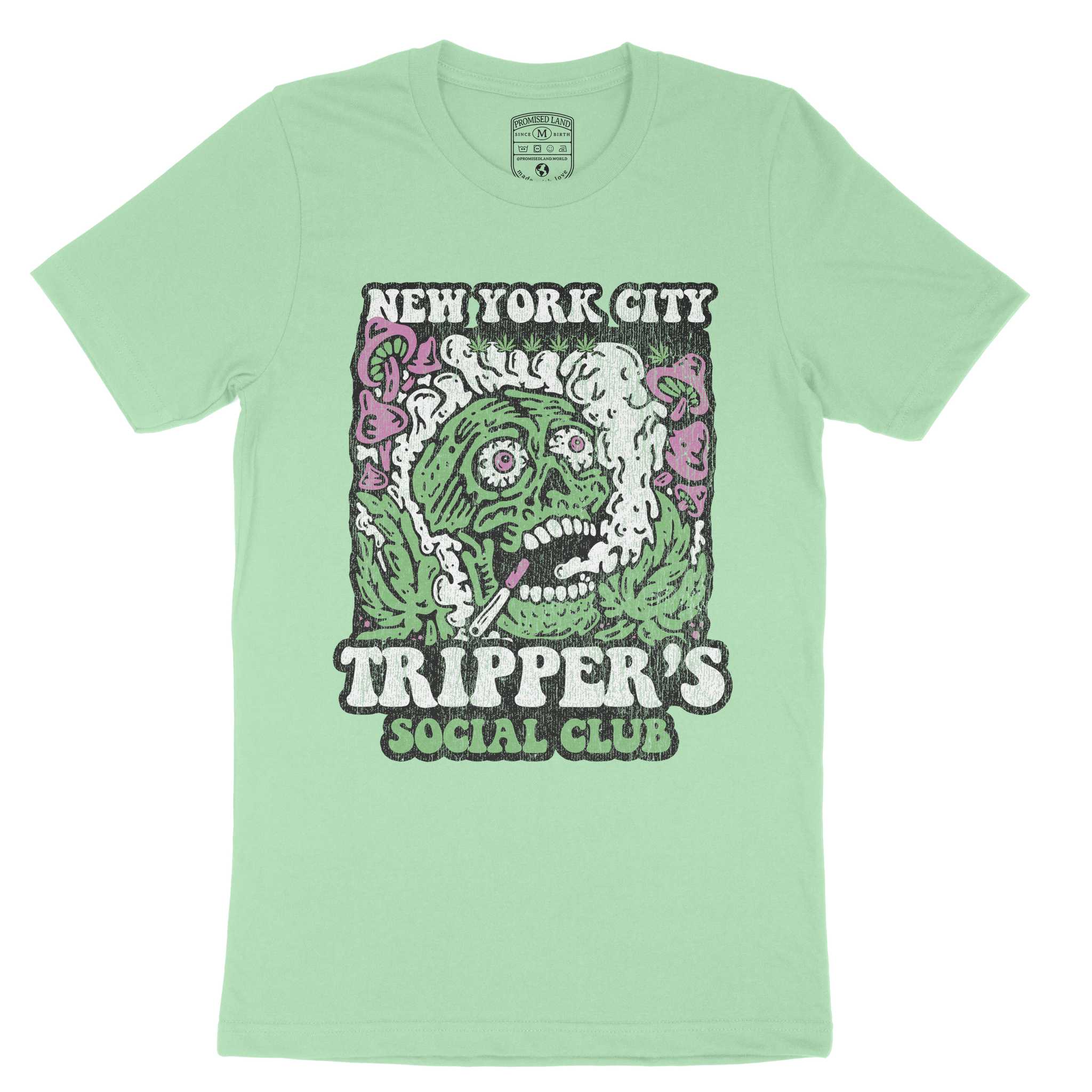 New York Psychedelic Skull T-Shirt Mint front