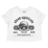 Denver Skater Division Cropped Tee in White - front view