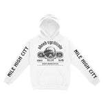 Denver Hoodie in White - front-sleeves view