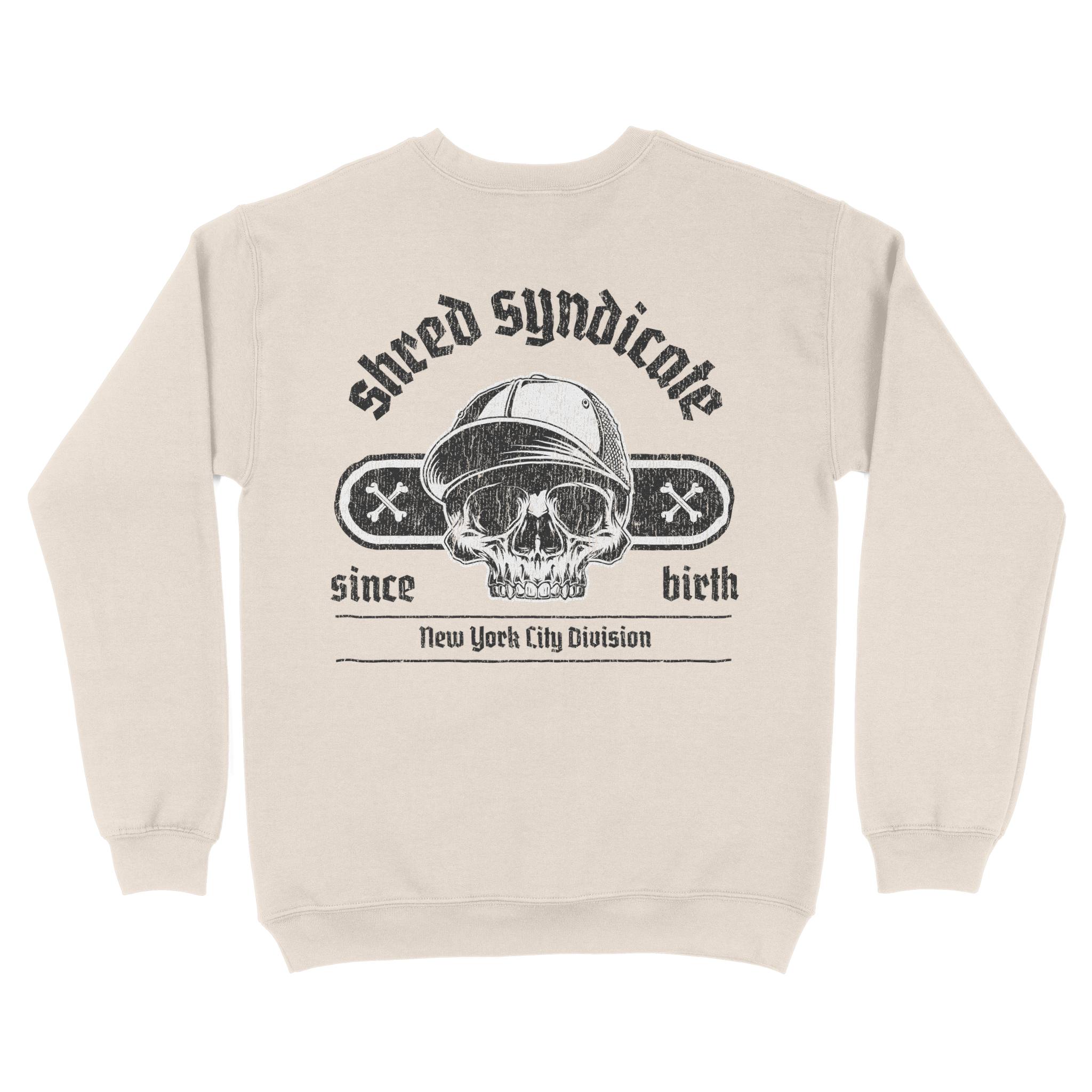 New York Skater Division Crewneck in Natural - back view