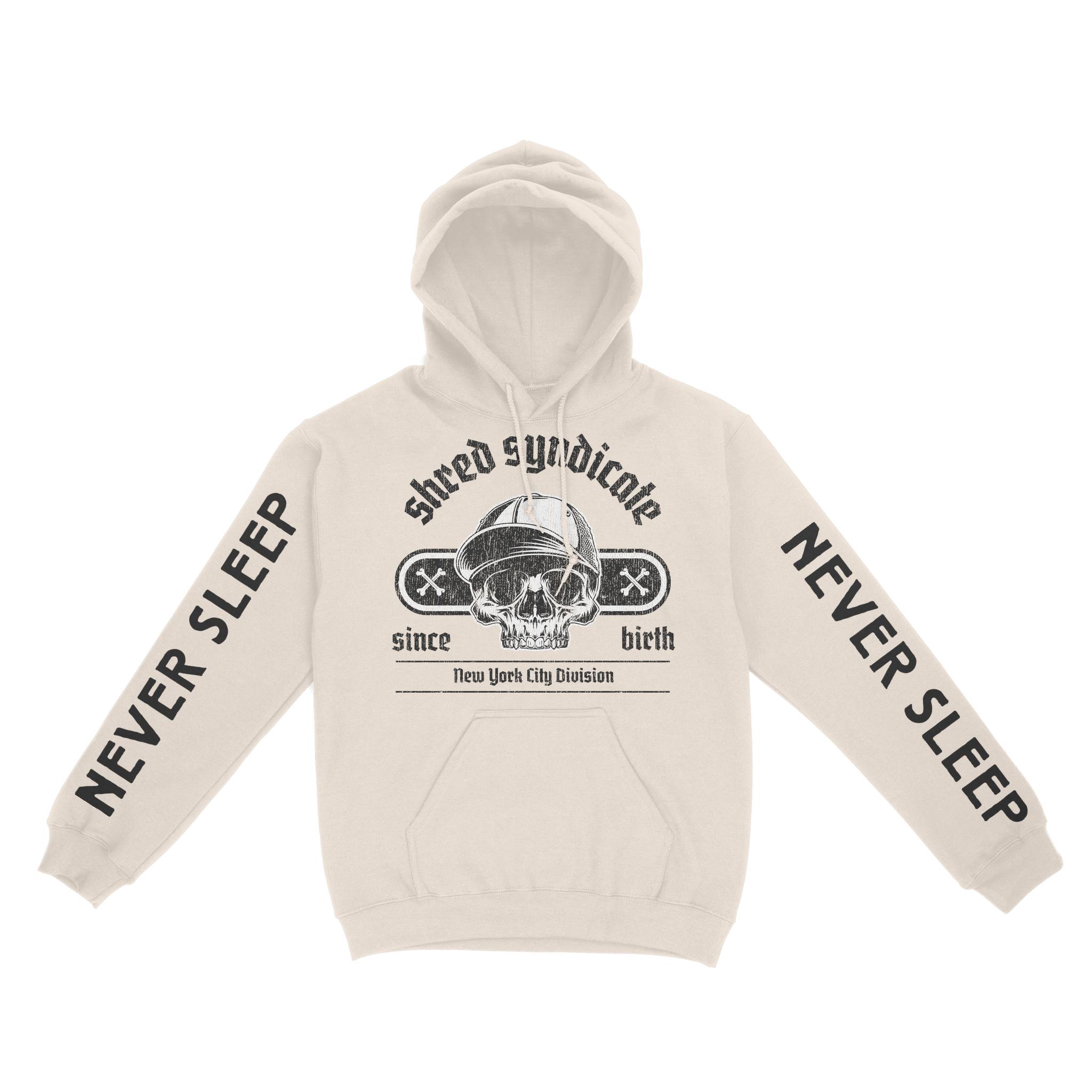 New York Hoodie in Natural - front-sleeves view