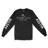 Austin Classic Tennis Longsleeve in Black - front view with sleeves