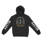 Austin Hoodie in Black - front-sleeves view