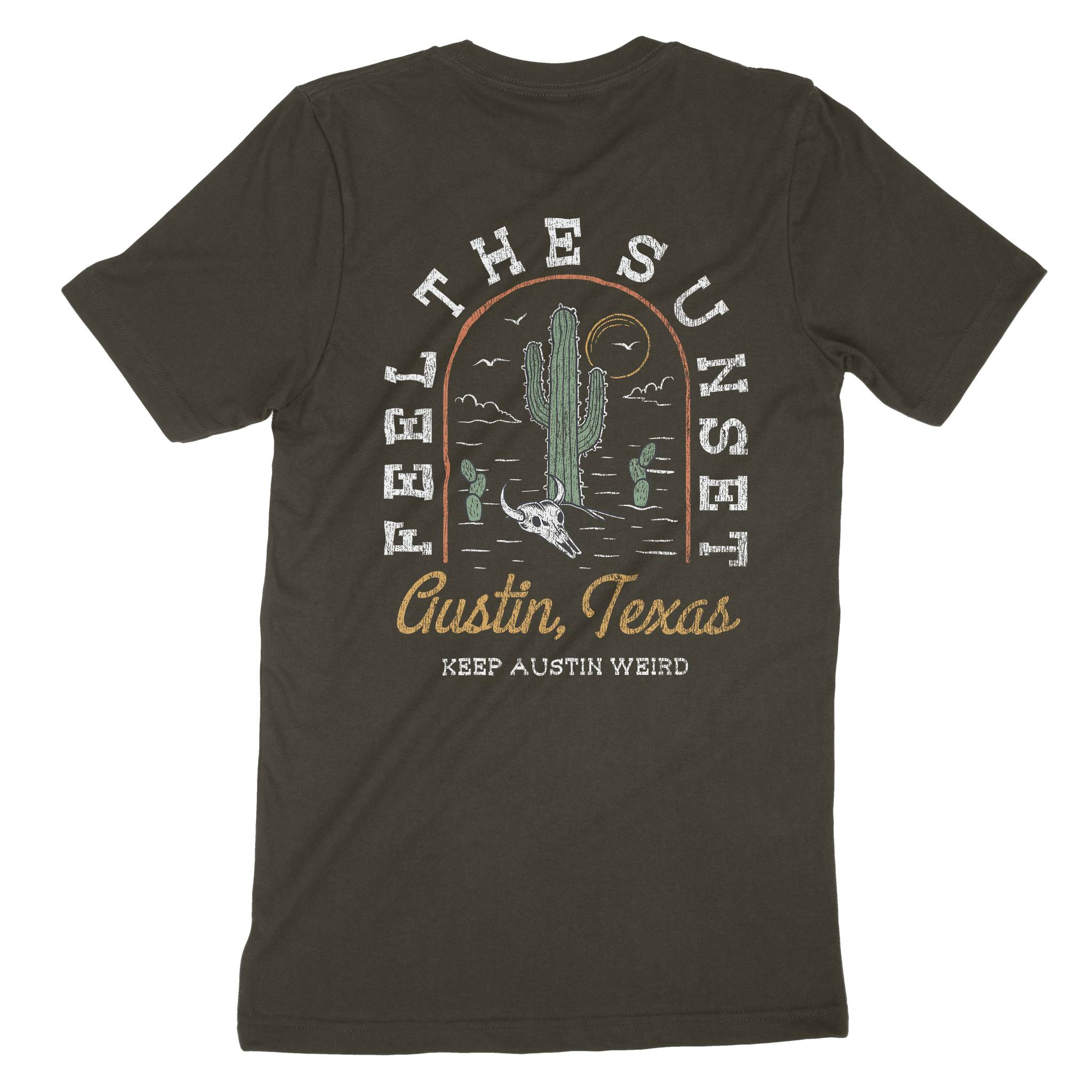 Austin Western Sunset T-Shirt Army back