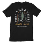 Austin Western Sunset T-Shirt Vintage Black back