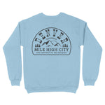 Denver Crewneck in Light Blue - back view
