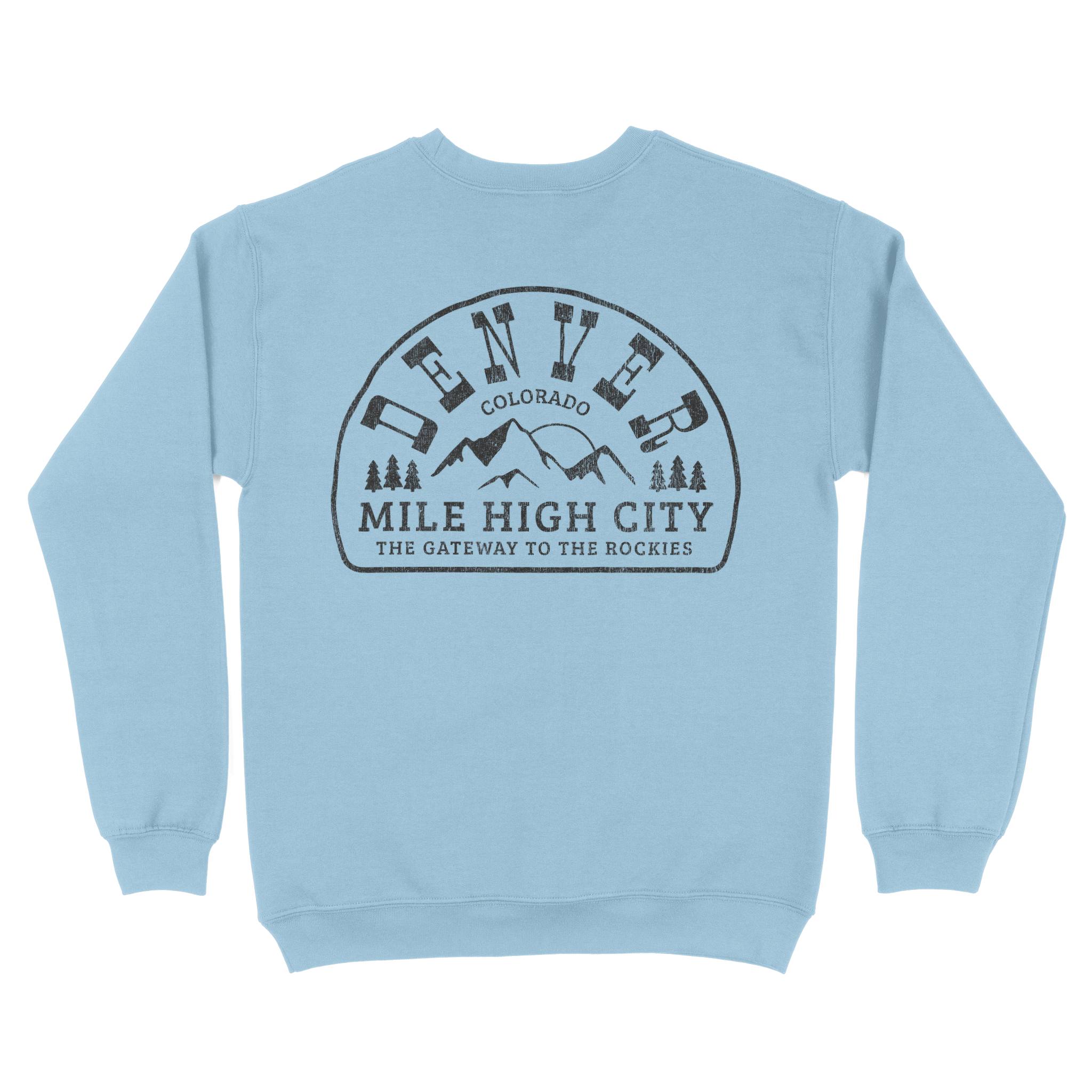 Denver Crewneck in Light Blue - back view