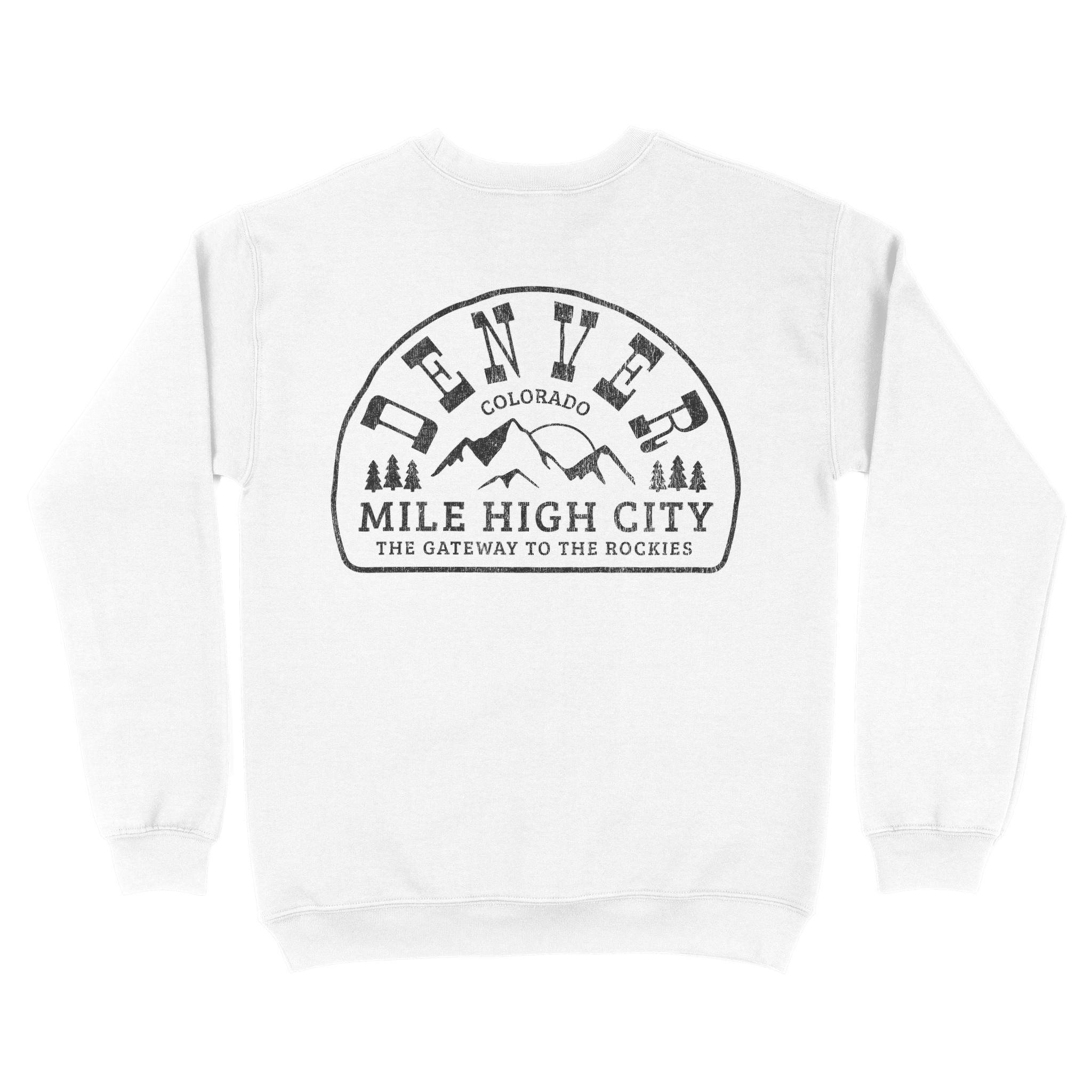 Denver Crewneck in White - back view