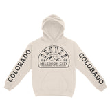 Denver Hoodie in Natural - front-sleeves view