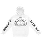 Denver Hoodie in White - front-sleeves view