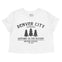 Denver 3 Tree Cropped Tee in White - front view
