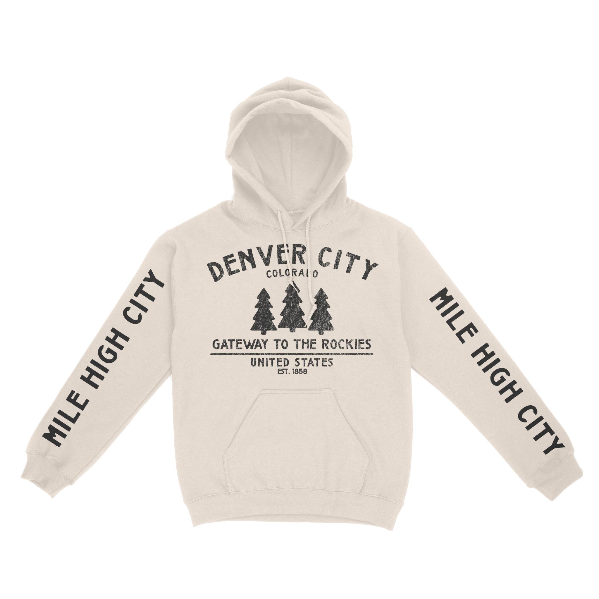 Denver Hoodie in Natural - front-sleeves view