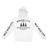 Denver Hoodie in White - front-sleeves view