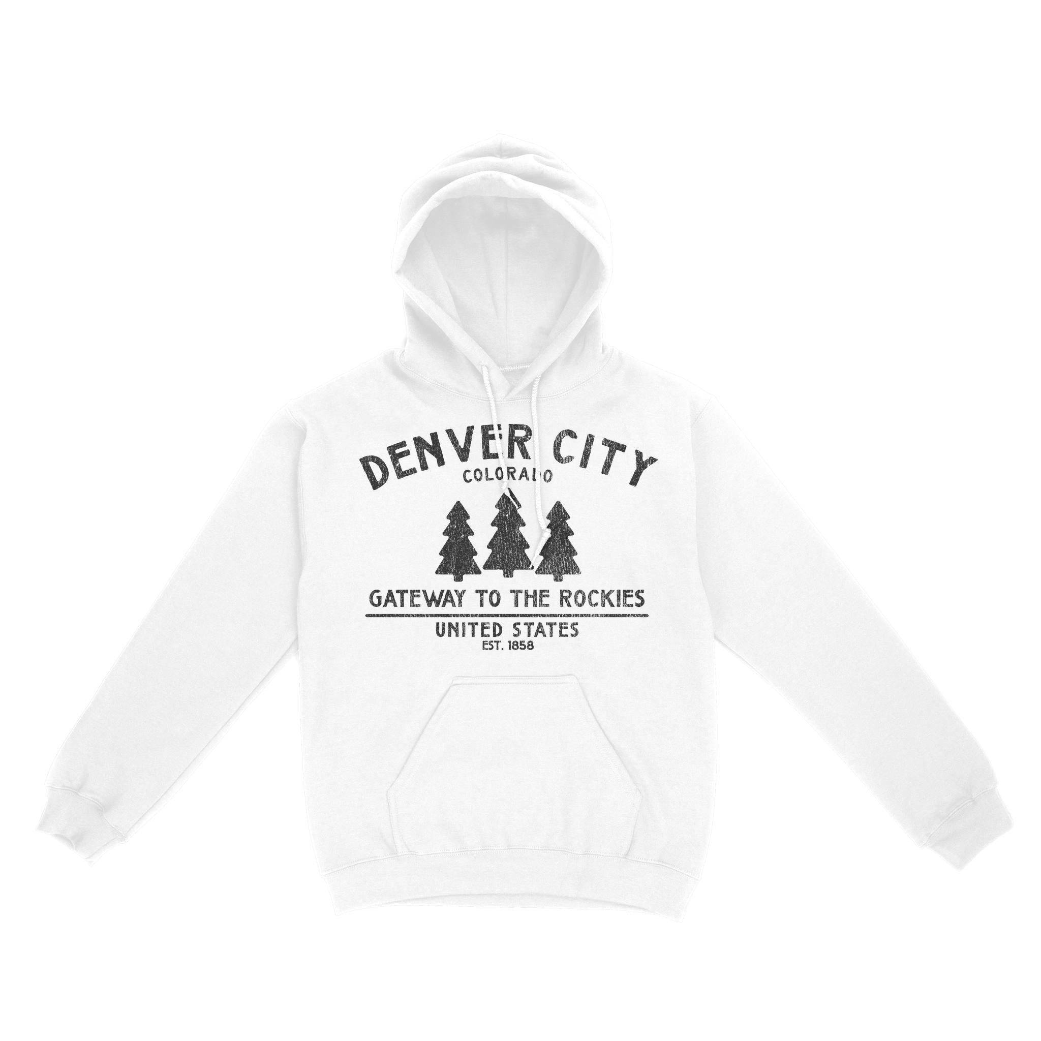 Denver Hoodie in White - front view