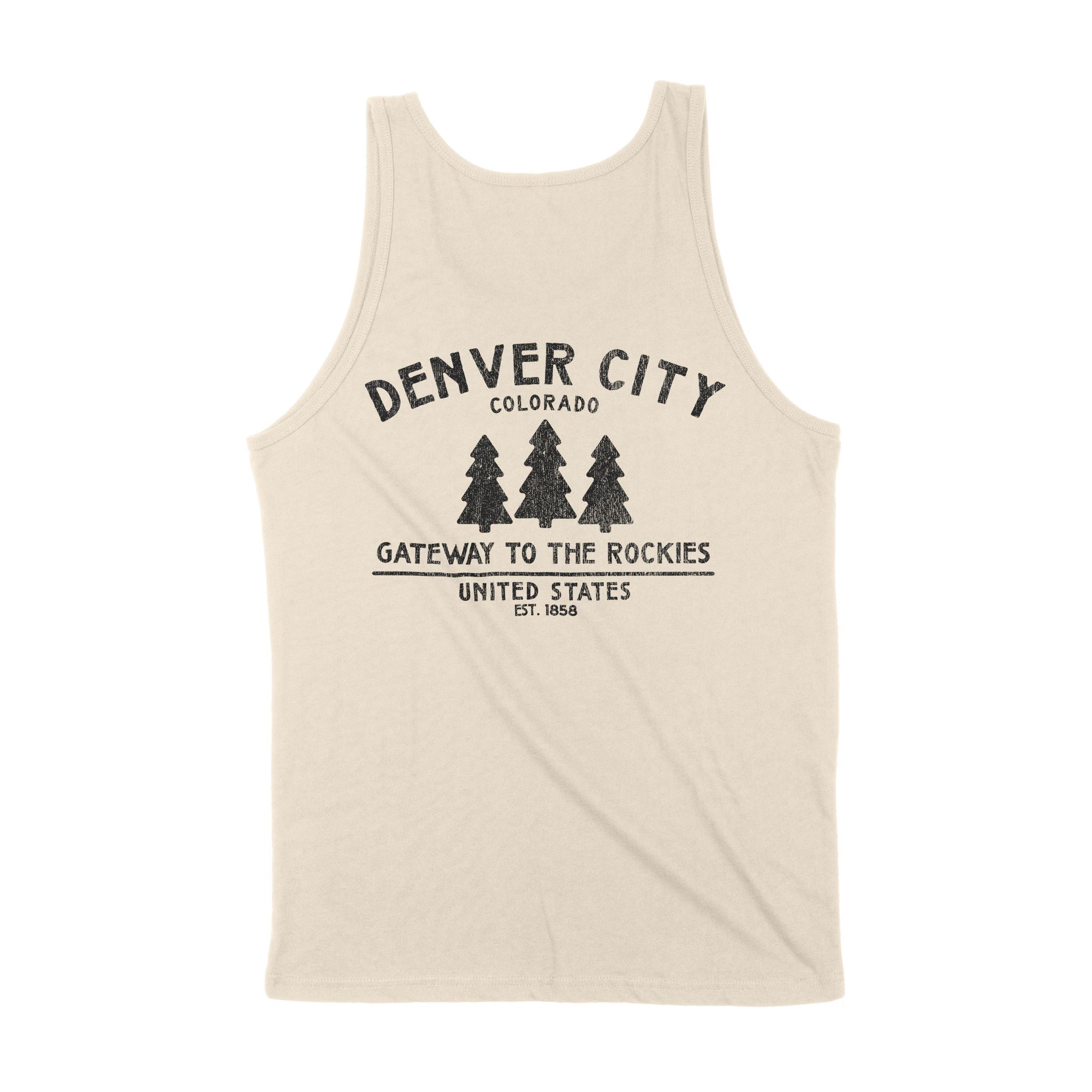 Denver 3 Tree Tank Top Natural back
