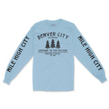 Denver 3 Tree Longsleeve in Light Blue - front view with sleeves