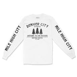 Denver 3 Tree Longsleeve in White - front view with sleeves