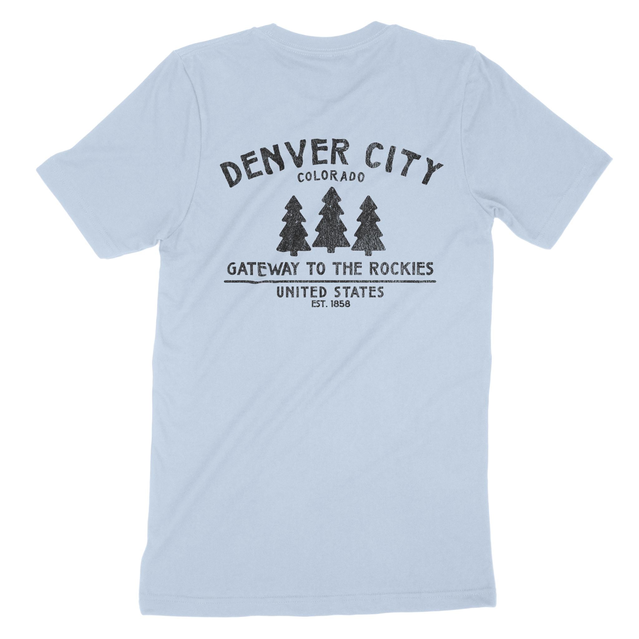 Denver 3 Tree T-Shirt Baby Blue back