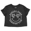 Asbury Park Smiley Face 4 Cropped Tee in Black - front view