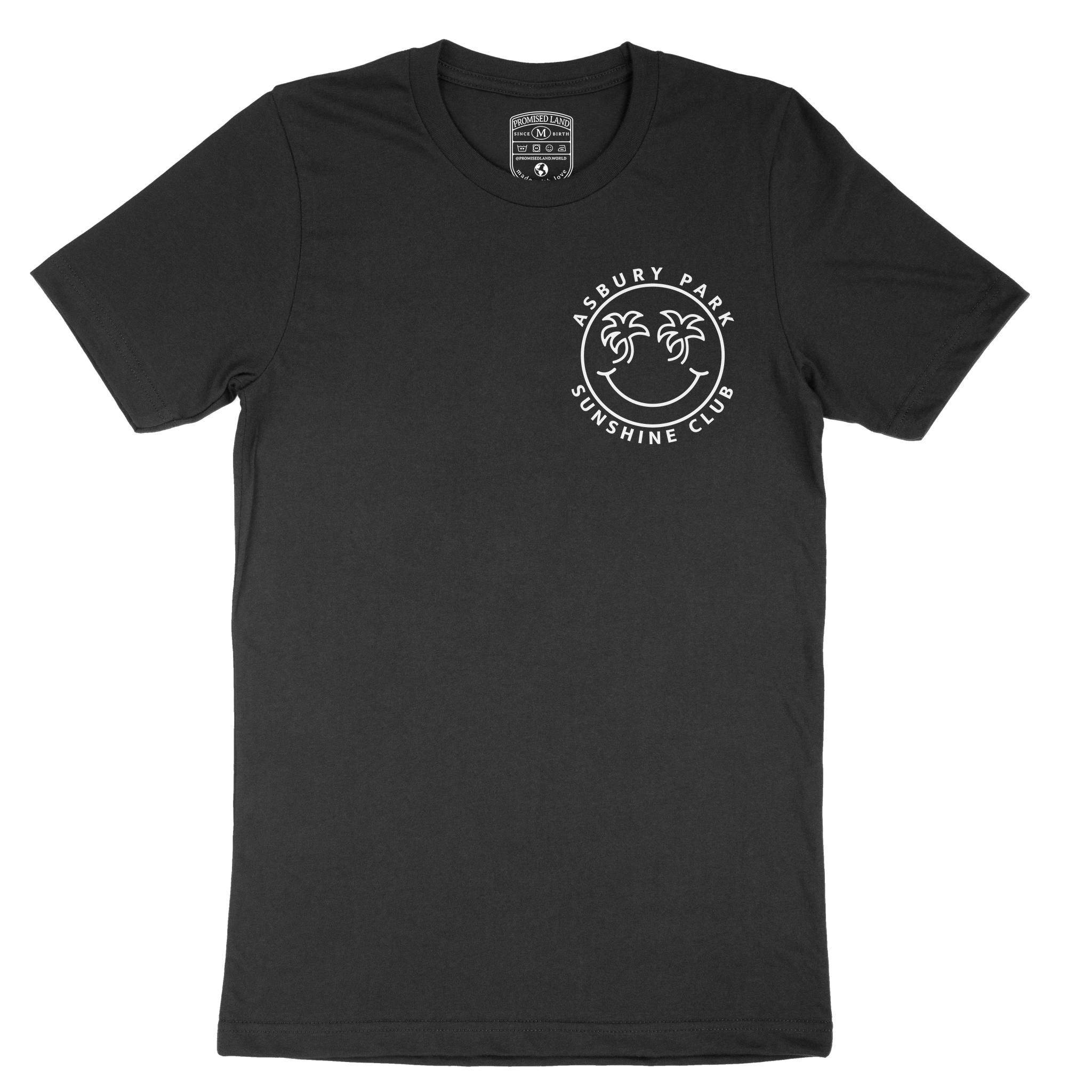 Asbury Park Smiley Face 4 T-Shirt in Black - front view